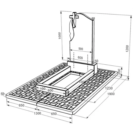 Размеры Гранитный памятник с крестом резная работа одинарный из черного гранита Коростышев с плащаницей резной к2-kor-pf-100-50-08-142-pbd2