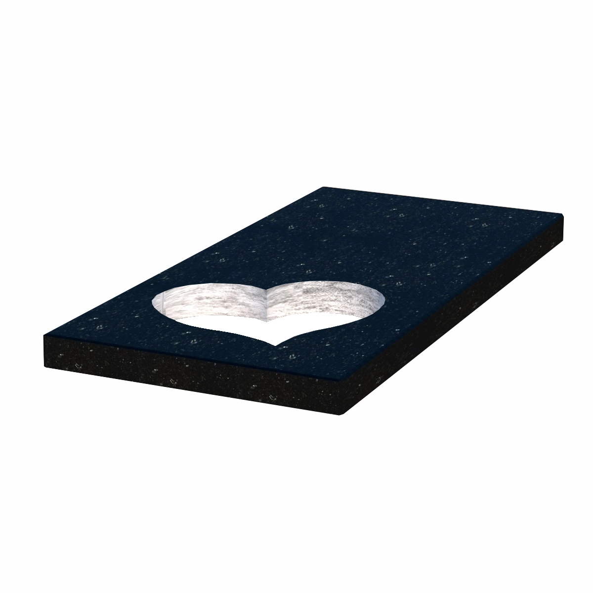 Основное Надгробная плита вместо цветника элит из гранита серия Сердце с полированными фасками Коростышевского карьера левые pl-kor-pf-pt-120-60-05-SERCE-l