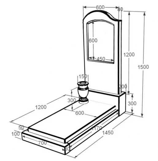 Размеры Памятник из мрамора девушкам одинарный из белого мрамора Волокас фигурный резной к12-vol-pf-120-60-08-011-l