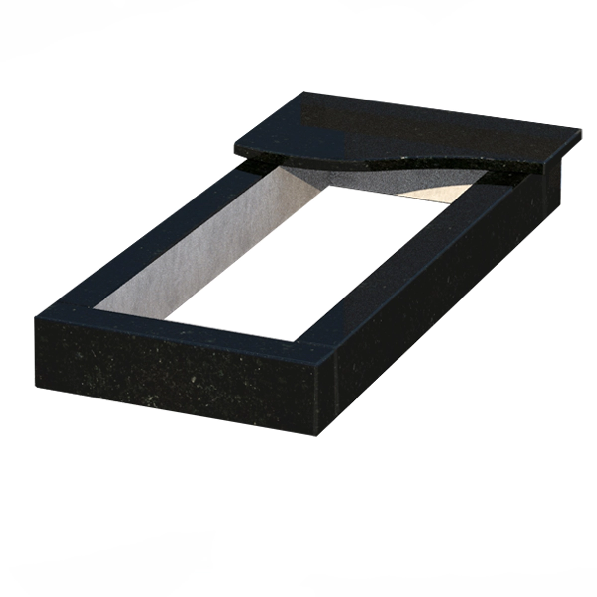 Основное Цветник на могилу узкого размера 900x400x100 из гранита серия Базис с полированными фасками Коростышевского карьера cv-kor-pf-900-400-4-volna-1-np