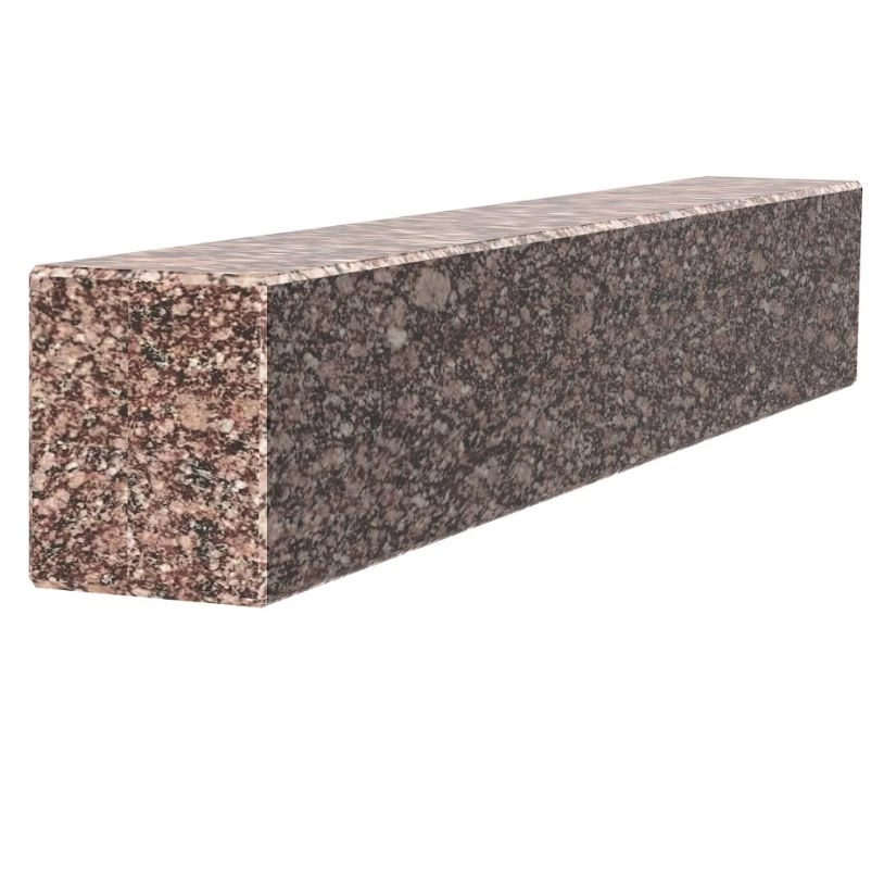 Основное Длинный брус для цветника и гробницы 700x100x80 из гранита лицевой (тыльный) с полированными фасками из Токовского гранита br-tok-pf-70-10-08