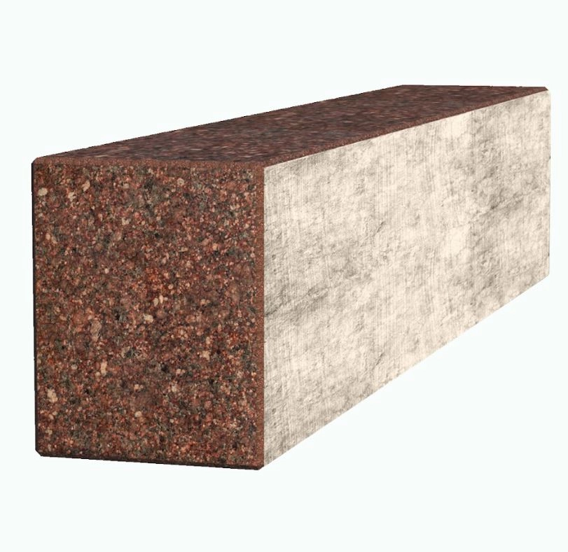 З інших боків Брус для квітника та гробниці з Токівського граніту 500x100x80 лицьовий (тильний) з полірованими фасками br-tok-pf-50-10-08