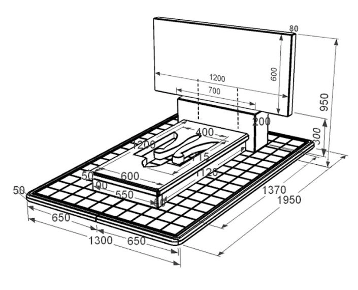 Розміри Пам'ятник із граніту з Тризубом вирізаним одинарний із чорного граніту Коростишів к8-kor-pf-60-120-08-001-pbd3