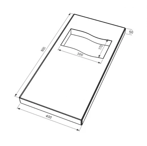 Розміри Надгробна плита шириною 40 см 800x400x50 з граніту Коростишівського кар'єру з полірованими фасками плита Прапор pl-kor-pf-pt-80-40-05-PRAPOR