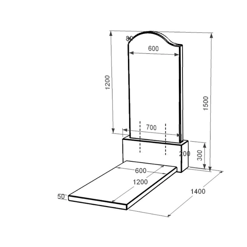 Размеры Памятник из гранита с волной резной одинарный из черного гранита Коростышев к7-kor-npf-120-60-08-011