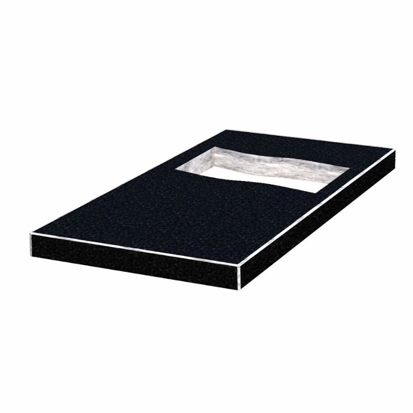 Основне Надгробна плита довжиною 100 см 1000x500x50 з граніту Букинського кар'єру із неполірованими фасками плита Прапор pl-buk-npf-pt-100-50-05-PRAPOR