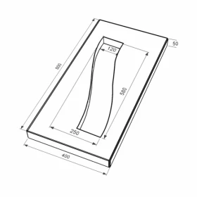 Размеры Надгробная плита узкая 800x400x50 из гранита Полоса с неполированными фасками Коростышевского карьера левая pl-kor-npf-npt-80-40-05-POLOSA-l