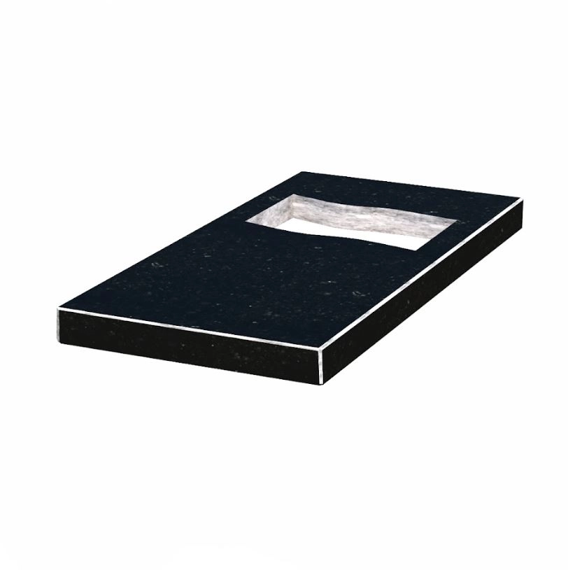 Основне Надгробна плита з різним прапором 800x400x50 з граніту Коростишівського кар'єру із неполірованими фасками плита Прапор pl-kor-npf-pt-80-40-05-PRAPOR