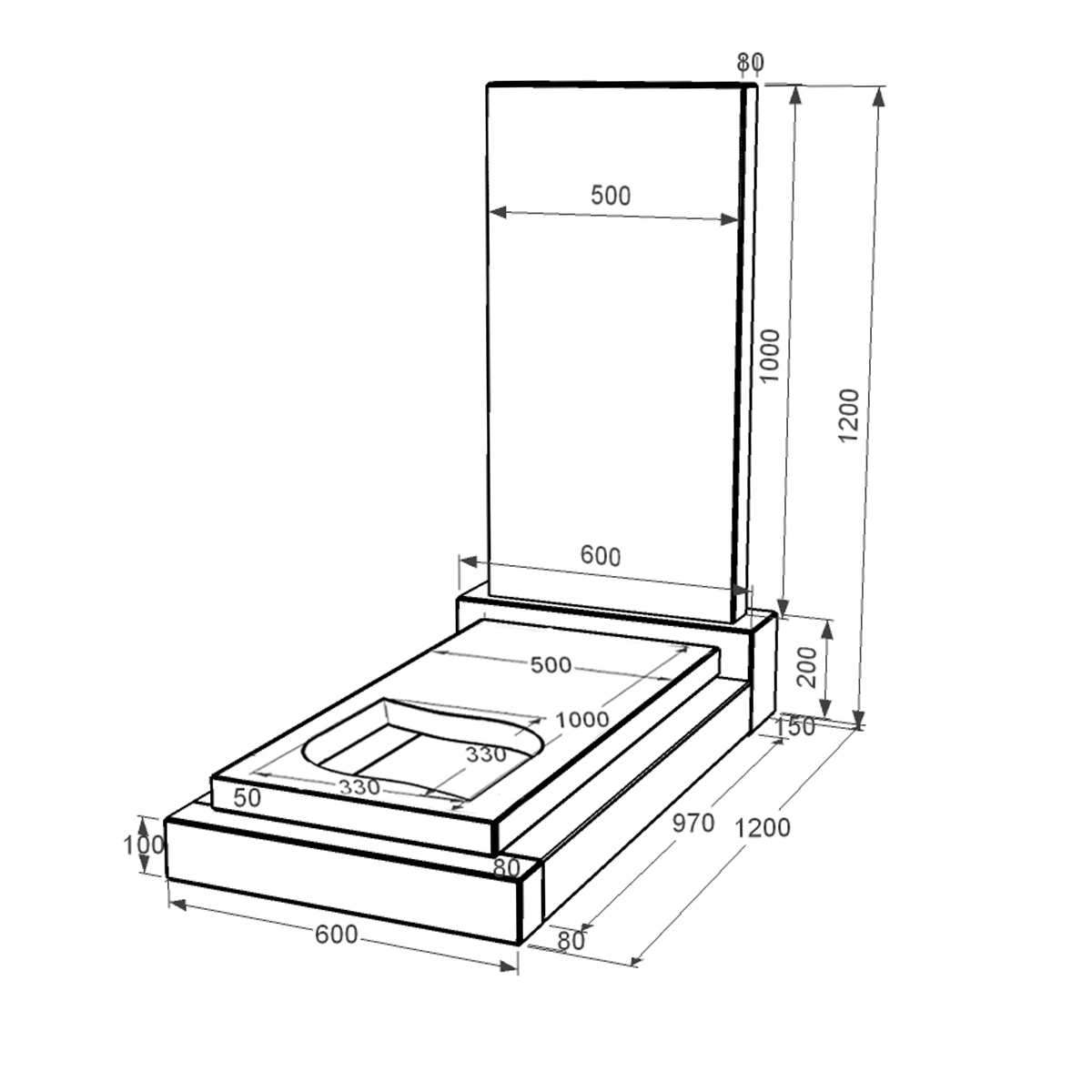 Размеры Гранитный камень на могилу юношам одинарный из черного гранита Коростышев с листом резная работа к13-kor-npf-100-50-08-001