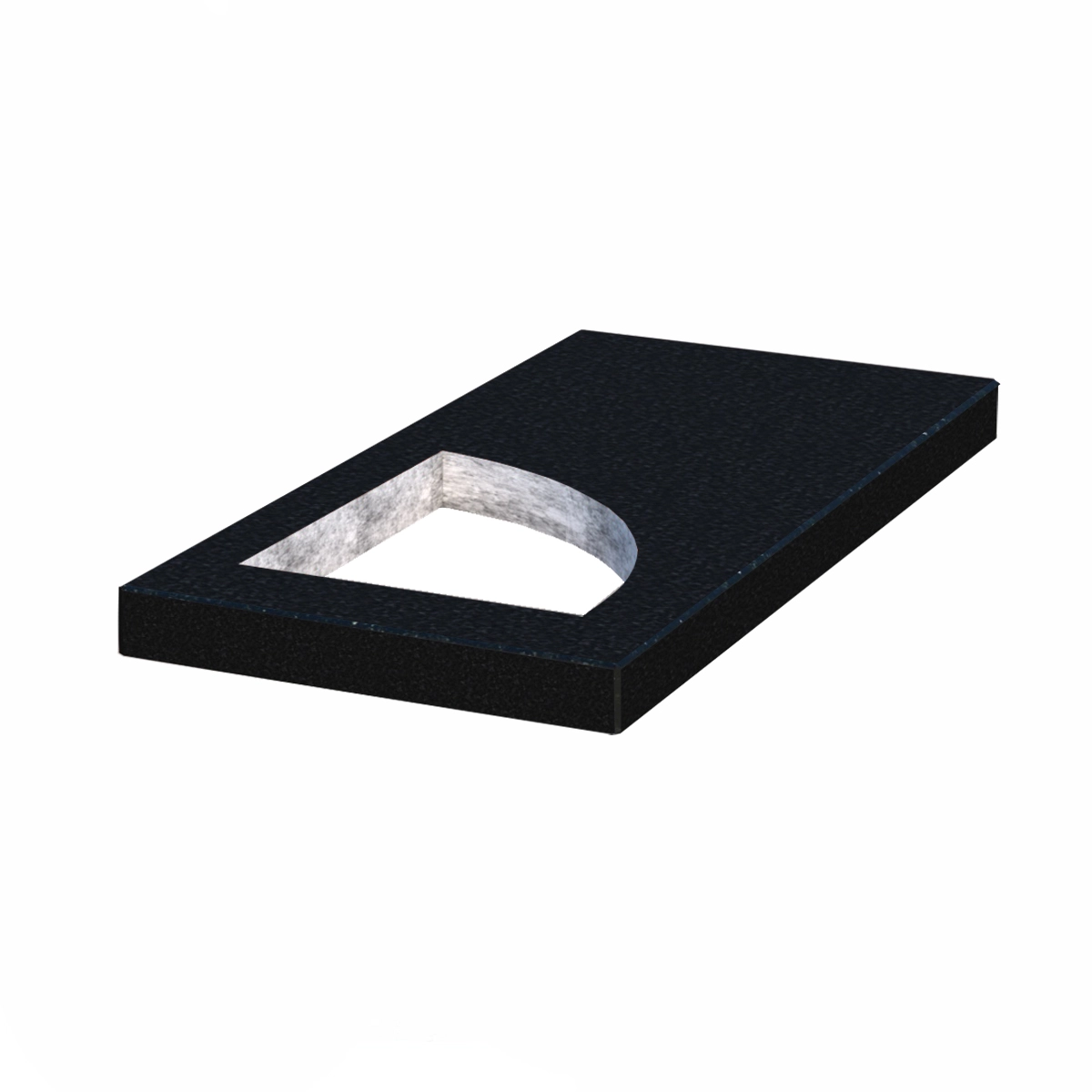 Основне Надгробна плита з полірованими фасками 1000x500x50 з граніту плита Куточок з полірованими торцями Букинського кар'єру ліві pl-buk-pf-pt-100-50-05-KUT-l