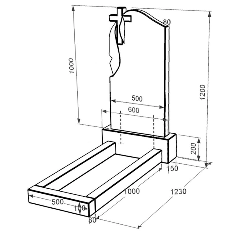 Размеры Памятник из гранита с крестом резная работа одинарный из черного гранита Коростышев с плащаницей резной к1-kor-pf-100-50-08-142
