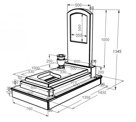Размеры Мраморный памятник бежевый одинарный из мрамора Дайна с листом резная работа к13-dan-pf-100-50-08-009-ck