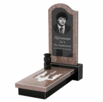 Памятник из гранита с Трезубом вырезанным одинарный из гранита Токовский Коростышевский к8-tok-kor-npf-80-40-05-011-L