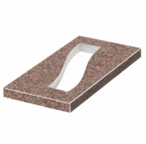 Надгробная плита узкого размера 800x400x50 из Токовского гранита с неполированными фасками Полоса левая pl-tok-npf-pt-80-40-05-POLOSA-l