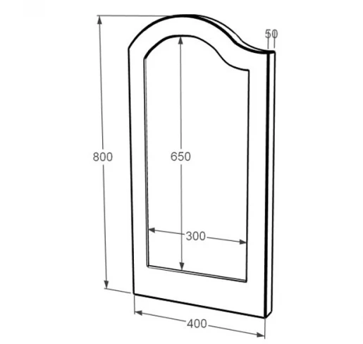 Розміри Стела пам'ятника на могилу 800x400x50 з граніту вертикальна з полірованими фасками з Токівського граніту ліва stn-tok-pf-80-40-05-011-L
