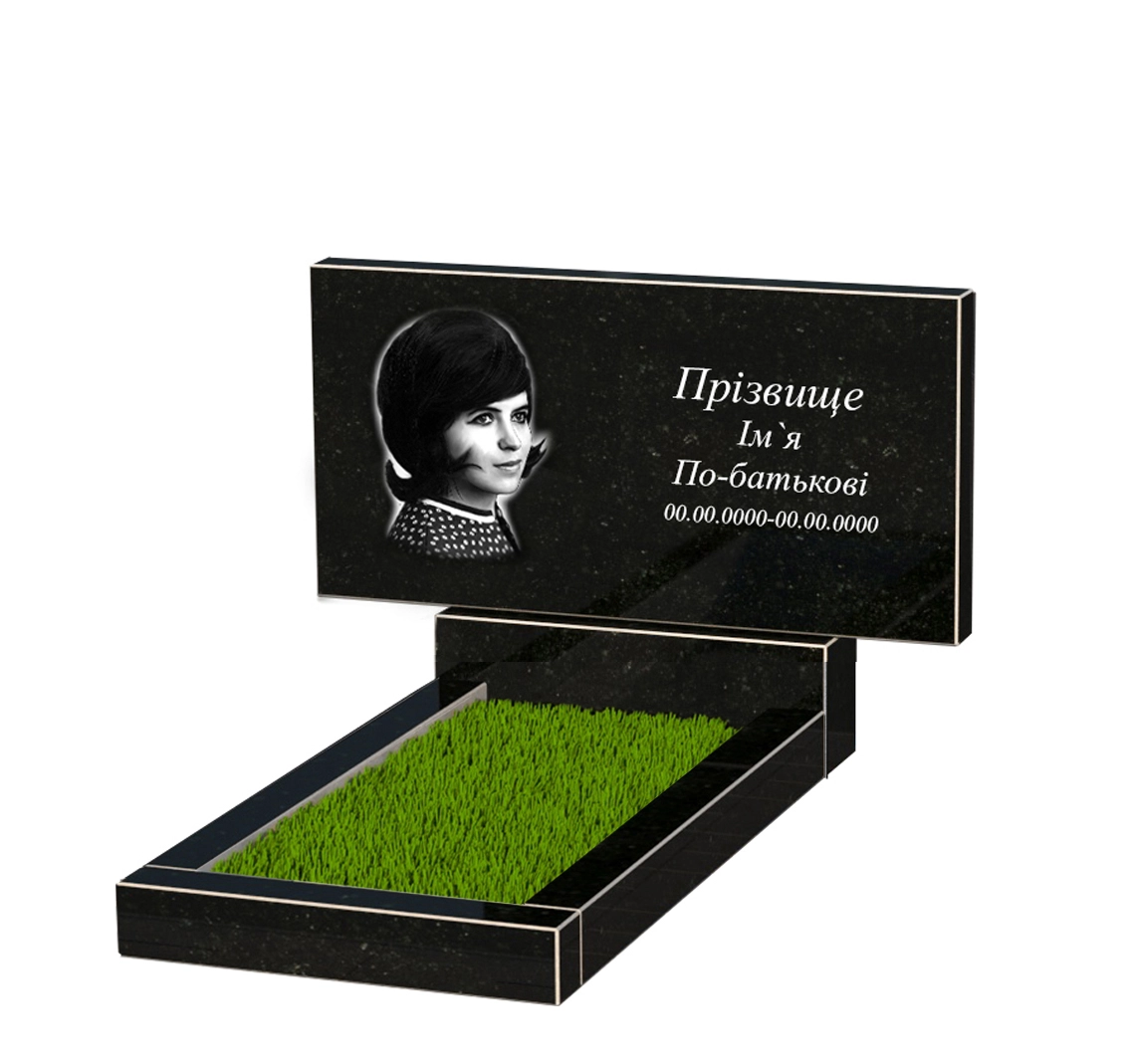 Основное Памятник на могилу из гранита высотой 70 см одинарный из черного гранита Коростышев без резных работ к2-kor-npf-50-100-08-001