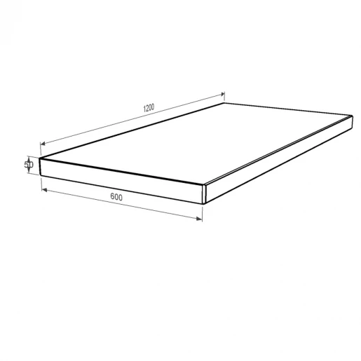 Размеры Надгробная плита вместо цветника длиной 120 см из гранита серия Базис с полированными фасками Букинского карьера pl-buk-pf-pt-120-60-05