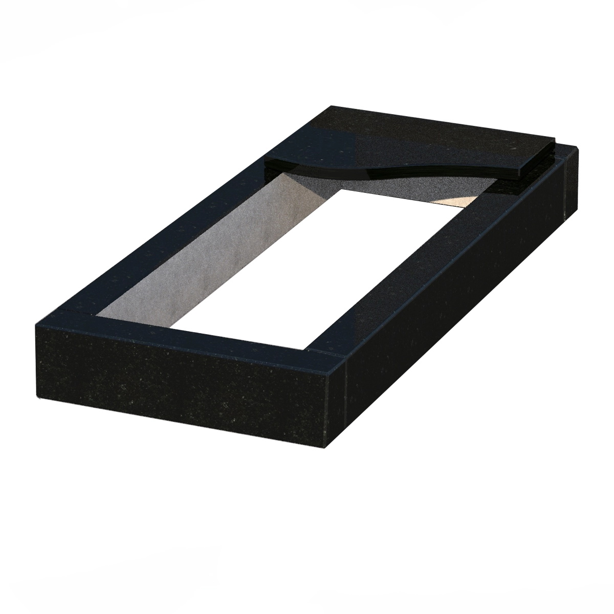 Основне Квітник на кладовище прямокутної форми 900x400x100 з граніту серія Базіс з полірованими фасками Коростишівського кар'єру cv-kor-pf-900-400-4-volna-1-st