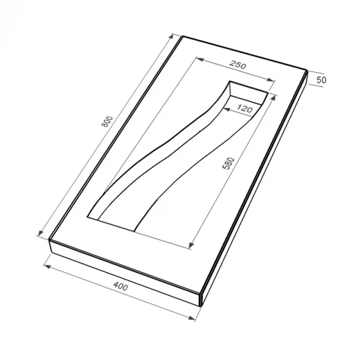 Размеры Надгробная плита шириной 40 см 800x400x50 из гранита Полоса с неполированными фасками Коростышевского карьера правая pl-kor-npf-pt-80-40-05-POLOSA-r