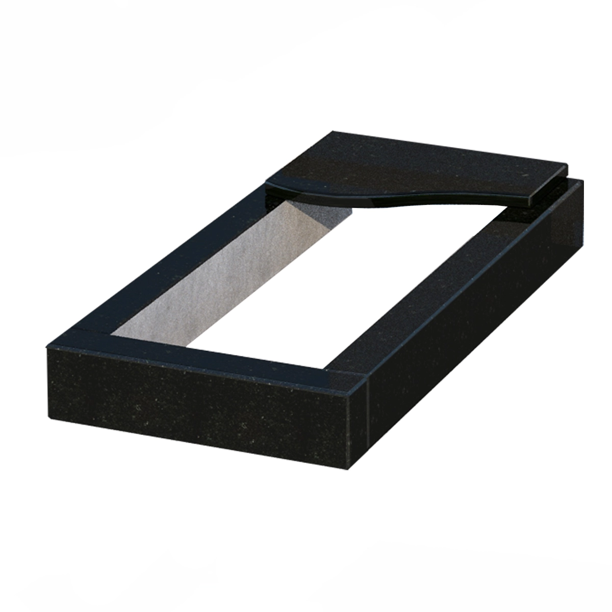 Основне Квітник на кладовище маленький 850x400x100 з граніту серія Базіс з полірованими фасками Коростишівського кар'єру cv-kor-pf-850-400-3-volna-1-st