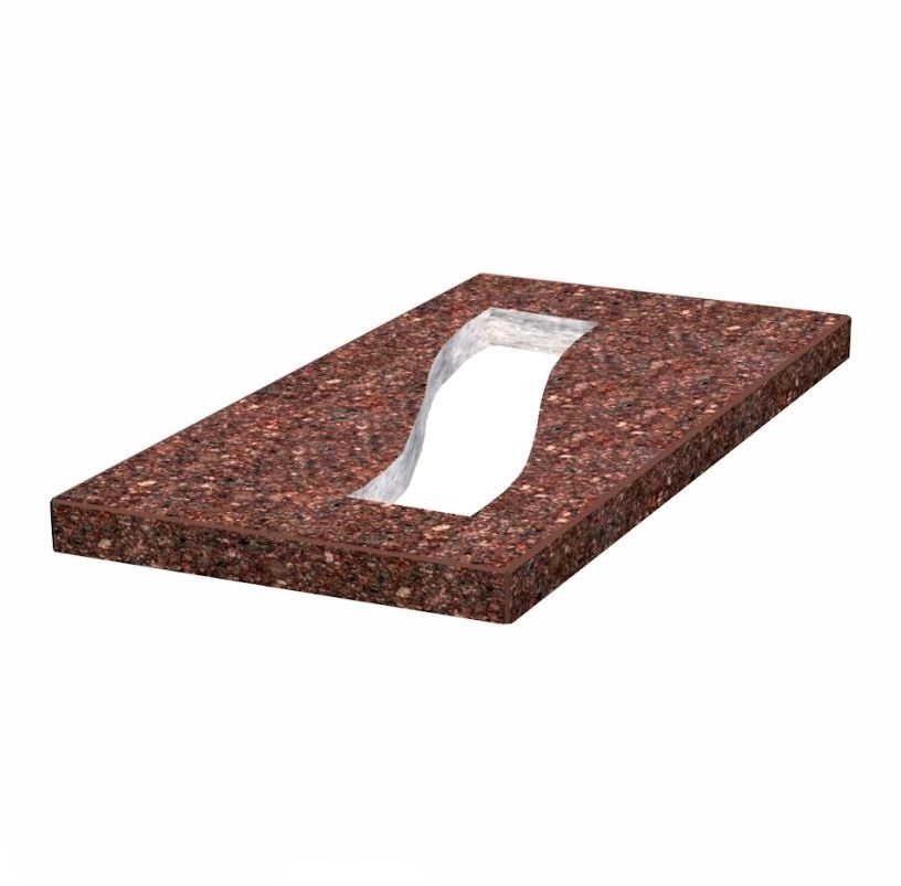 Основне Надгробна плита ліва 1000x500x50 з Токівського граніту з полірованими фасками Смуга pl-tok-pf-pt-100-50-05-POLOSA-l