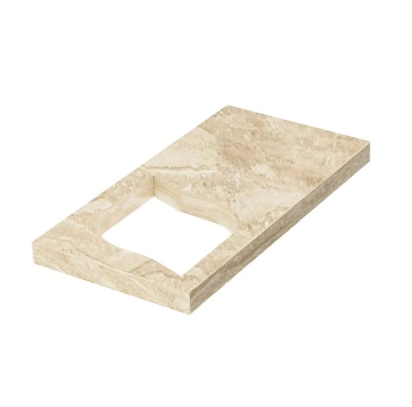 Основне Надгробна плита бежева 1000x500x50 з мармуру Дайна з полірованими фасками серія Лист ліва pl-dan-pf-pt-100-50-05-LISTOK-l