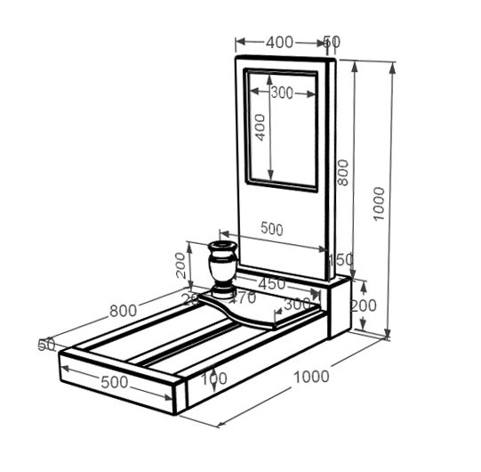 Розміри Мармуровий пам'ятник дівчинам одинарний з білого мармуру Волокас з хвилею різьблений к5-vol-pf-80-40-05-001