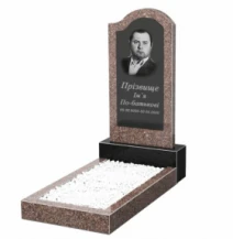 Гранитный памятник с цветником одинарный из гранита Токовский Коростышевский к2-tok-kor-npf-80-40-05-011-R