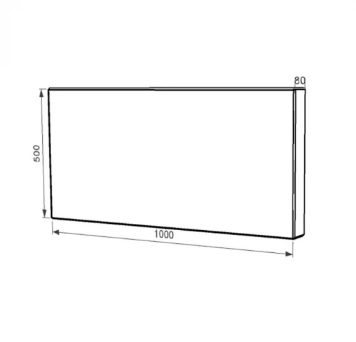Розміри Стела для пам'ятника горизонтальна 500x1000x80 з полірованими фасками з Токівського граніту st-tok-pf-50-100-08-001