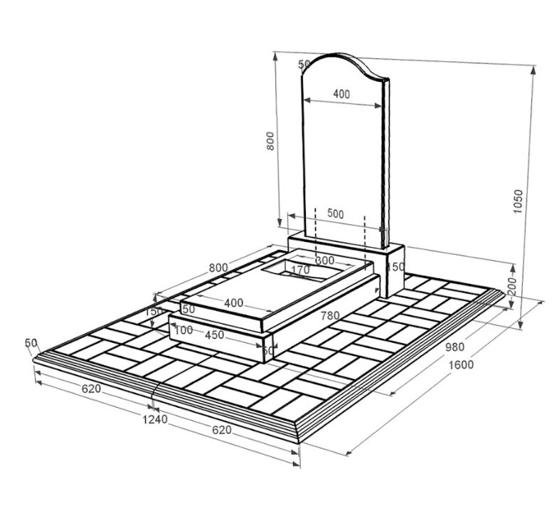 Розміри Пам'ятник із граніту з вирізаним прапором одинарний із чорного граніту Коростишів к6-kor-npf-80-40-08-011-l-pbd1