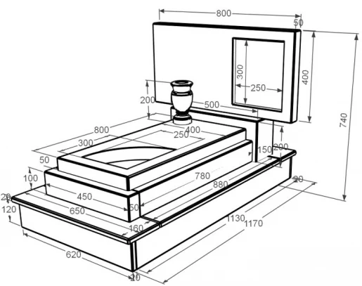 Розміри Пам'ятник із мармуру дівчинам одинарний з бежевого мармуру Дайна з вирізаним куточком к24-dan-pf-40-80-05-001-ck