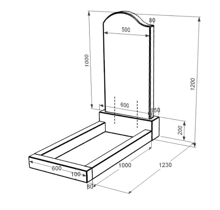 Розміри Пам'ятник із граніту з полірованими фасками одинарний із чорного граніту Коростишів з хвилею різьблений к2-kor-pf-100-50-08-011-l