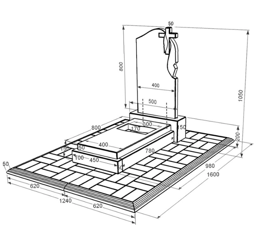 Розміри Гранітний пам'ятник батькові одинарний із чорного граніту Коростишів з хрестом та плащаницею різьблений к7-kor-pf-80-40-05-142-r-pbd1