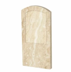 Основное Стела памятника высотой 120 см 1200x600x80 из мрамора вертикальная с полированными фасками из мрамора Дайна st-dan-pf-120-60-08-009