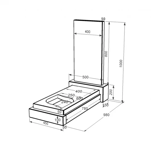 Размеры Гранитный памятник маленький одинарный из черного гранита Коростышев с листом резная работа к13-kor-npf-80-40-05-001