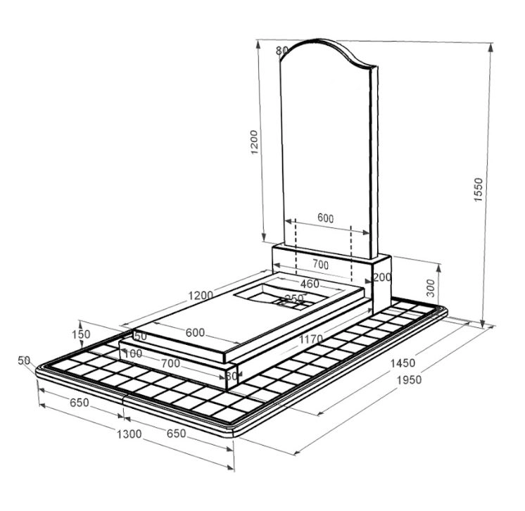 Розміри Граніт надгробок з вирізаним прапором одинарний із чорного граніту Коростишів к6-kor-pf-120-60-08-011-l-pbd3