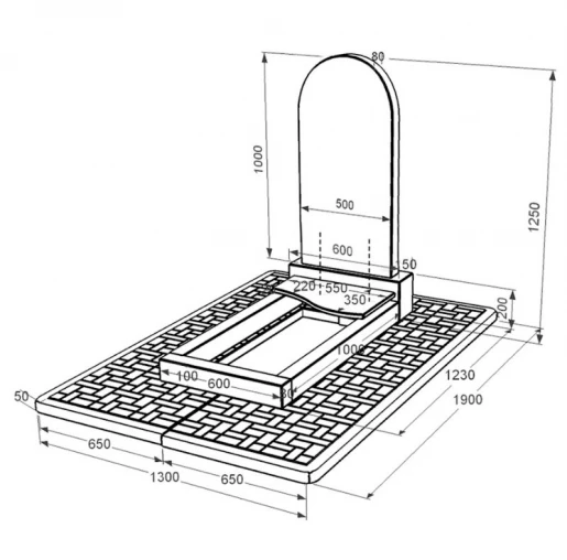 Размеры Памятник из гранита сыну одинарный из черного гранита Коростышев с волной резной к5-kor-pf-100-50-08-006-pbd2
