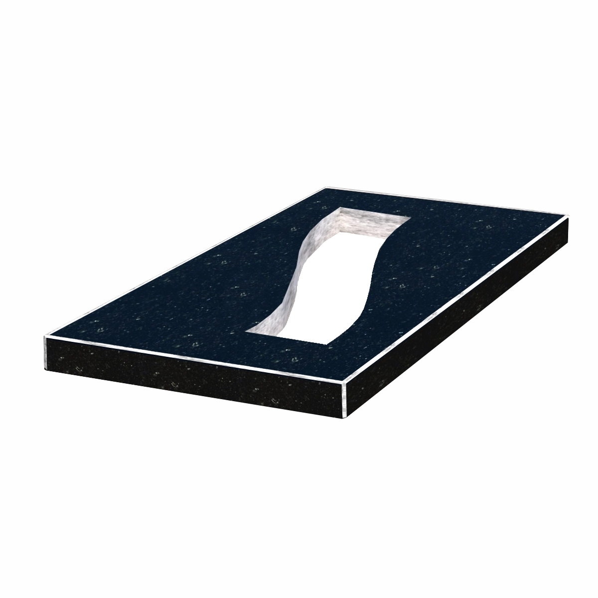 Основне Надгробна плита шириною 50 см 1000x500x50 з граніту Коростишівського кар'єру із неполірованими фасками Смуга ліва pl-kor-npf-pt-100-50-05-POLOSA-l