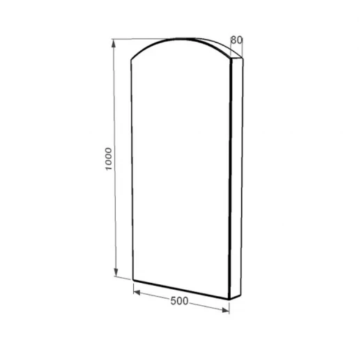 Размеры Стела памятника шириной 50 см 1000x500x80 из гранита вертикальная с полированными фасками Коростышевского карьера st-kor-pf-100-50-08-009