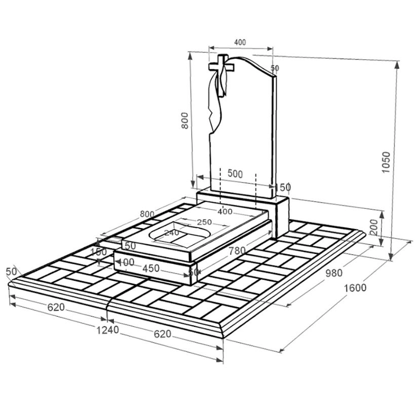 Розміри Гранітний камінь на могилу батькові одинарний із чорного граніту Коростишів з листом різьблена робота к13-kor-pf-80-40-05-142-pbd1
