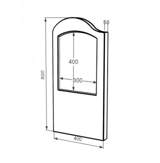 Размеры Стела памятника из мрамора Волокас 800x400x50 вертикальная с полированными фасками левая st-vol-pf-80-40-05-011-l
