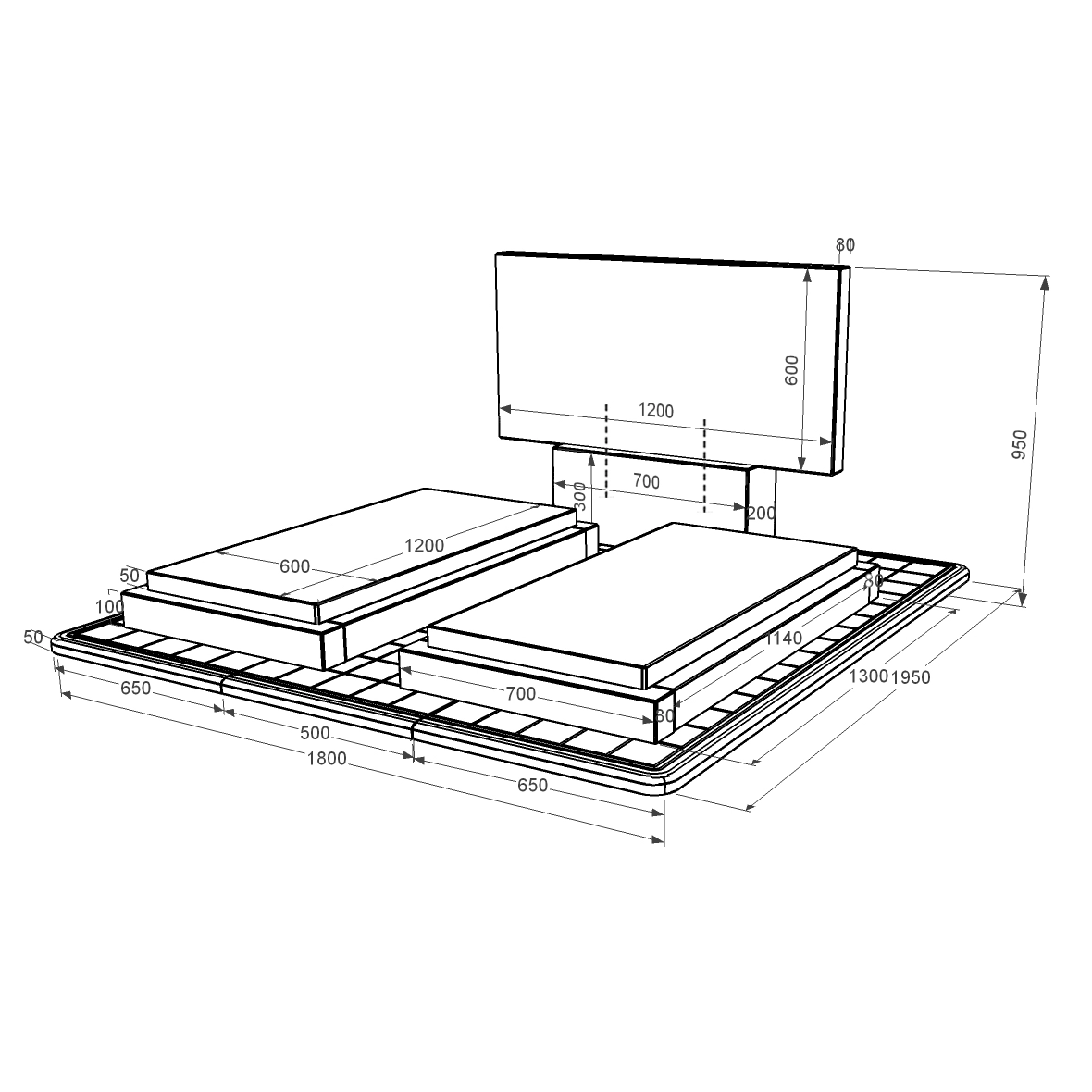 Розміри Гранітний пам'ятник широкий подвійний із чорного граніту Коростишів без різьблених робіт к21-kor-npf-60-120-08-001-pbd3