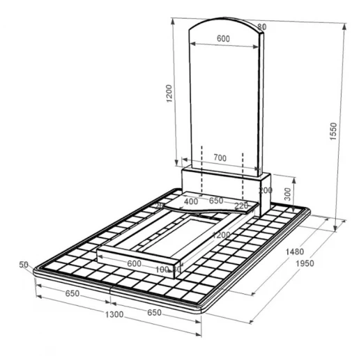 Размеры Гранитный памятник стела 120х60 см одинарный с волной резной из черного гранита Коростышев Дуга 009 к3-kor-npf-120-60-08-009-pbd3