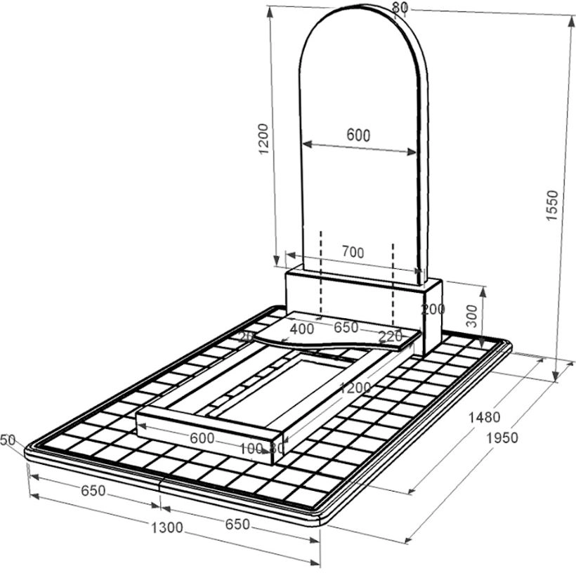 Розміри Гранітний пам'ятник чоловічий одинарний із чорного граніту Коростишів з хвилею різьблений к3-kor-pf-120-60-08-006-pbd3