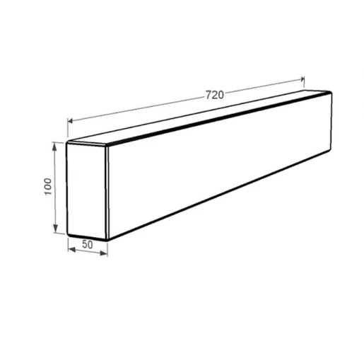 Размеры Брус для цветника и гробницы 720x100x50 боковой с полированными фасками из мрамора Дайна br-dan-pf-72-10-05