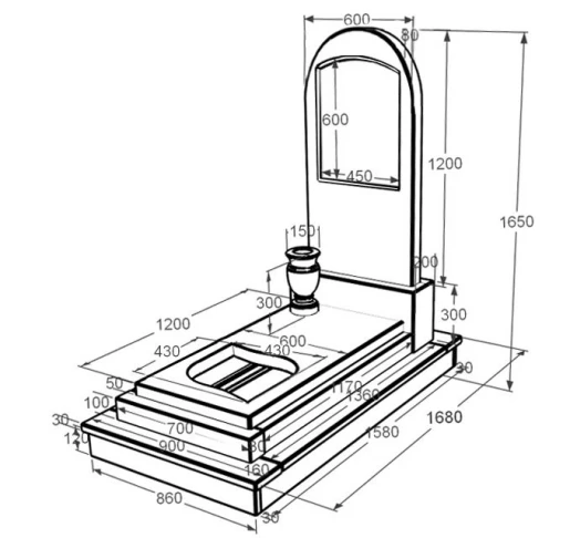 Размеры Мраморный памятник высокий из мрамора Дайна с листом резная работа к13-dan-pf-120-60-08-006-ck