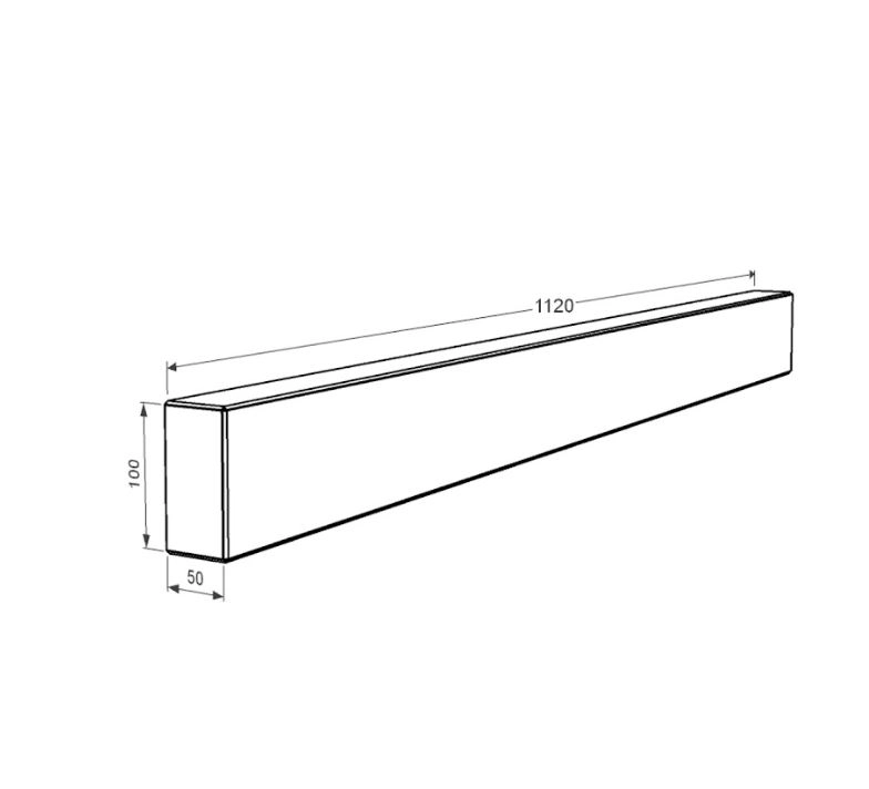 Размеры Брус для цветника и гробницы 1120x100x50 боковой с полированными фасками из мрамора Волокас br-vol-pf-112-10-05