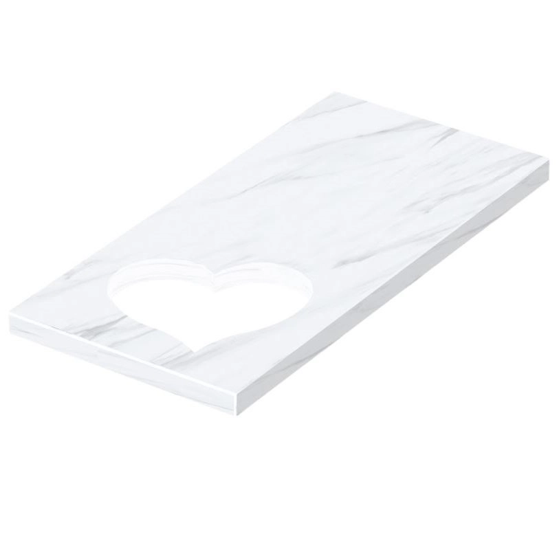 Основне Надгробна плита 1200x600x50 із мармуру Волокас з полірованими фасками серія Серце ліва pl-vol-pf-pt-120-60-05-SERCE-l