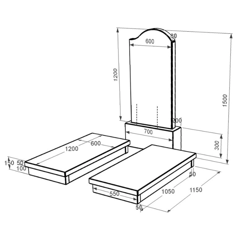 Розміри Гранітний пам'ятник виробництво Україна подвійний із чорного граніту Коростишів з хвилею різьблений к19-kor-npf-120-60-08-011-r