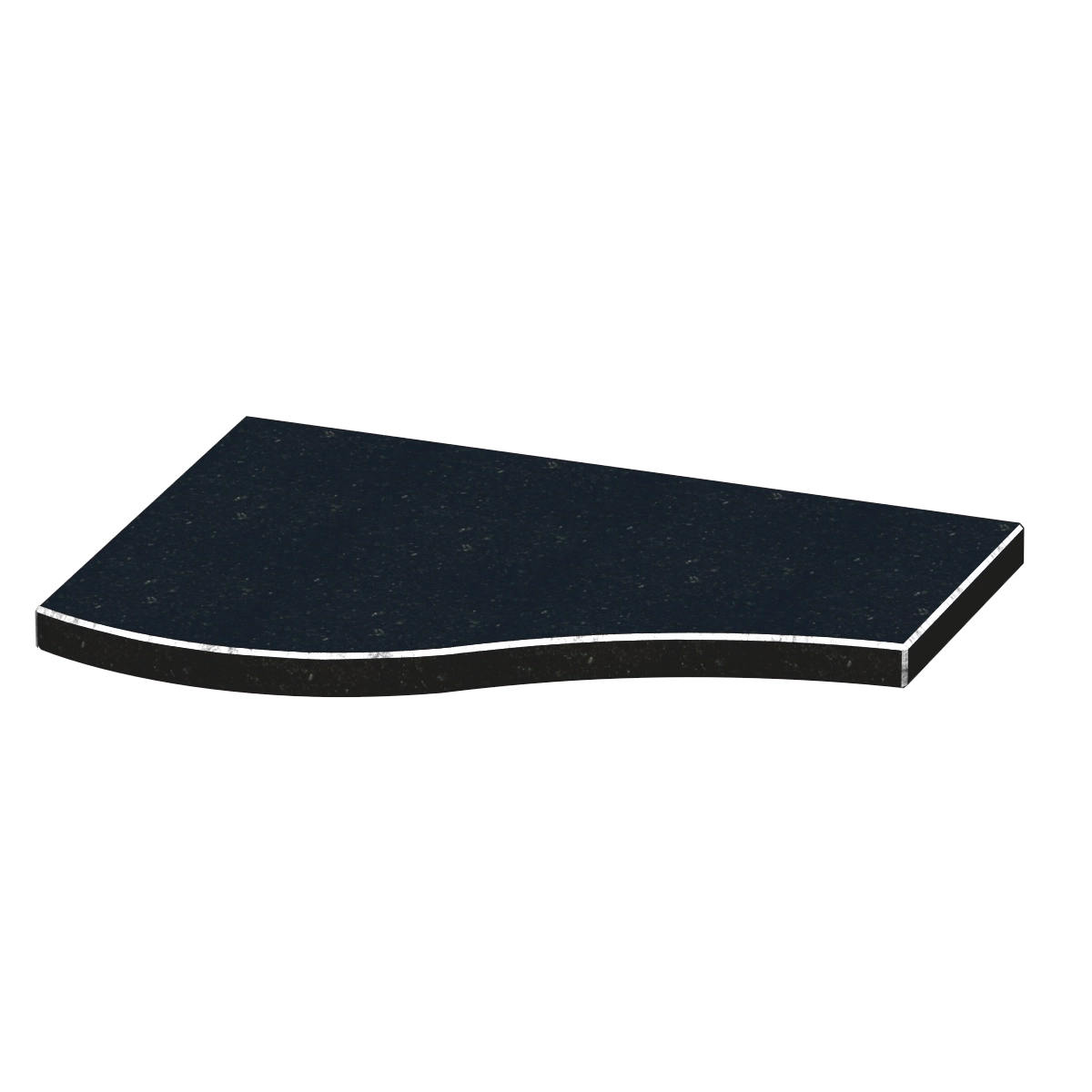 Основне Плита на квітник могили товщиною 2 см 350x250x20 з граніту серія Хвиля одинарна коротка із неполірованими фасками Коростишівського кар'єру ліві pnk-kor-npf-pt-35-25-02-l